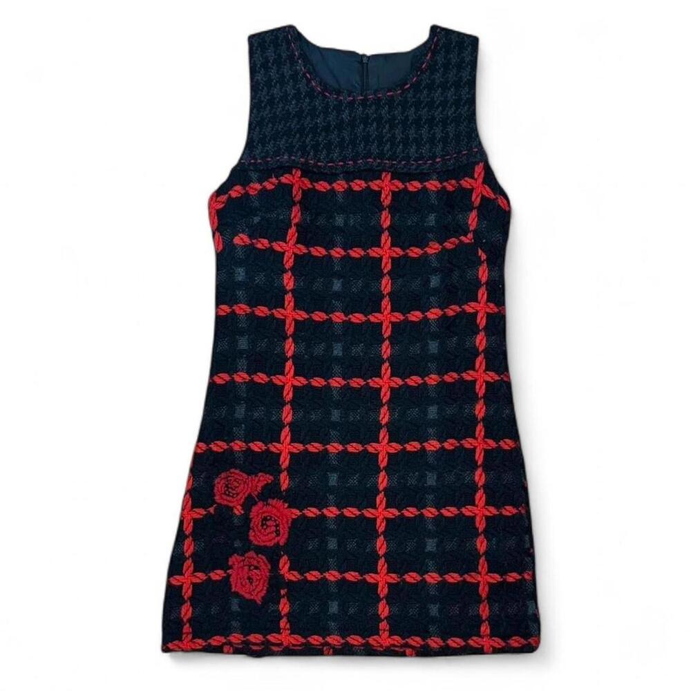 SOLD Desigual black and red tweed mini dress Sz. eu 40